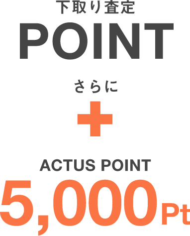下取り査定ポイント＋アクタスポイント：5000ポイント